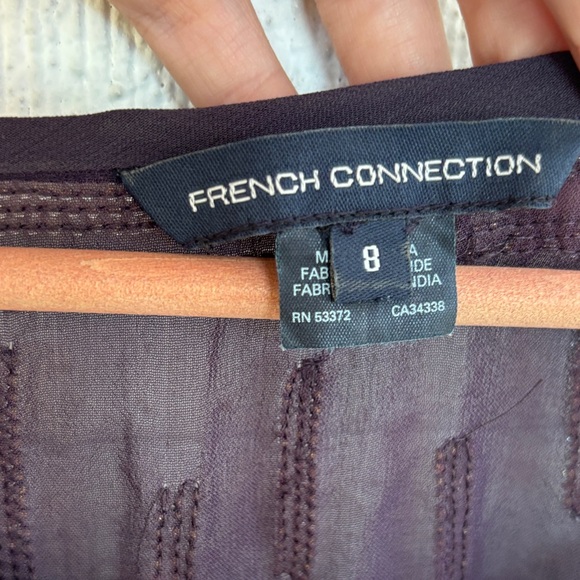 French Connection Beaded Sheer Purple Tunic  Dress sz 8 - Picture 2 of 9